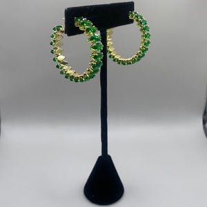 Green Glitzy Hoops